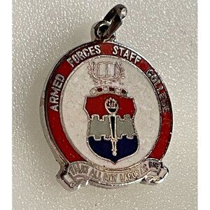 Vintage Enamel Armed Forces Staff College Pendant or Charm